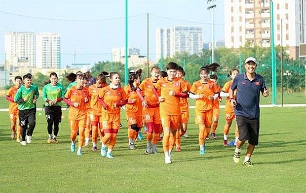 vietnams u19 women players train for afc championship