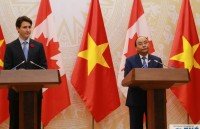 canadian pm justin trudeau leaves hcm city for da nang city