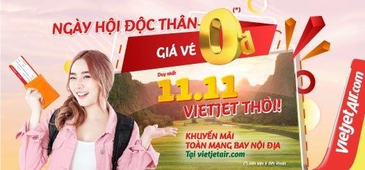 Vietjet offers millions of 0 VND tickets on Single’s Day