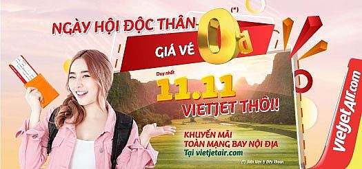 vietjet offers millions of 0 vnd tickets on singles day