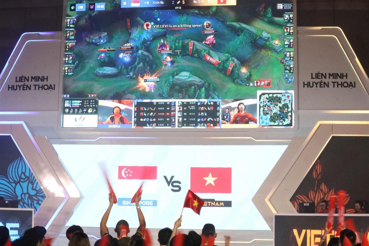 The Vietnamese gamers compete with Singapore in the semifinals of League of Legends. Illustrative photo. (Source: VNA)
