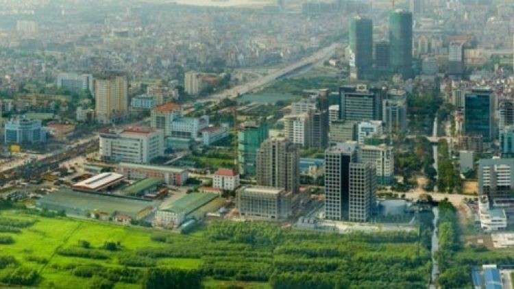 An urban city in Vietnam.
