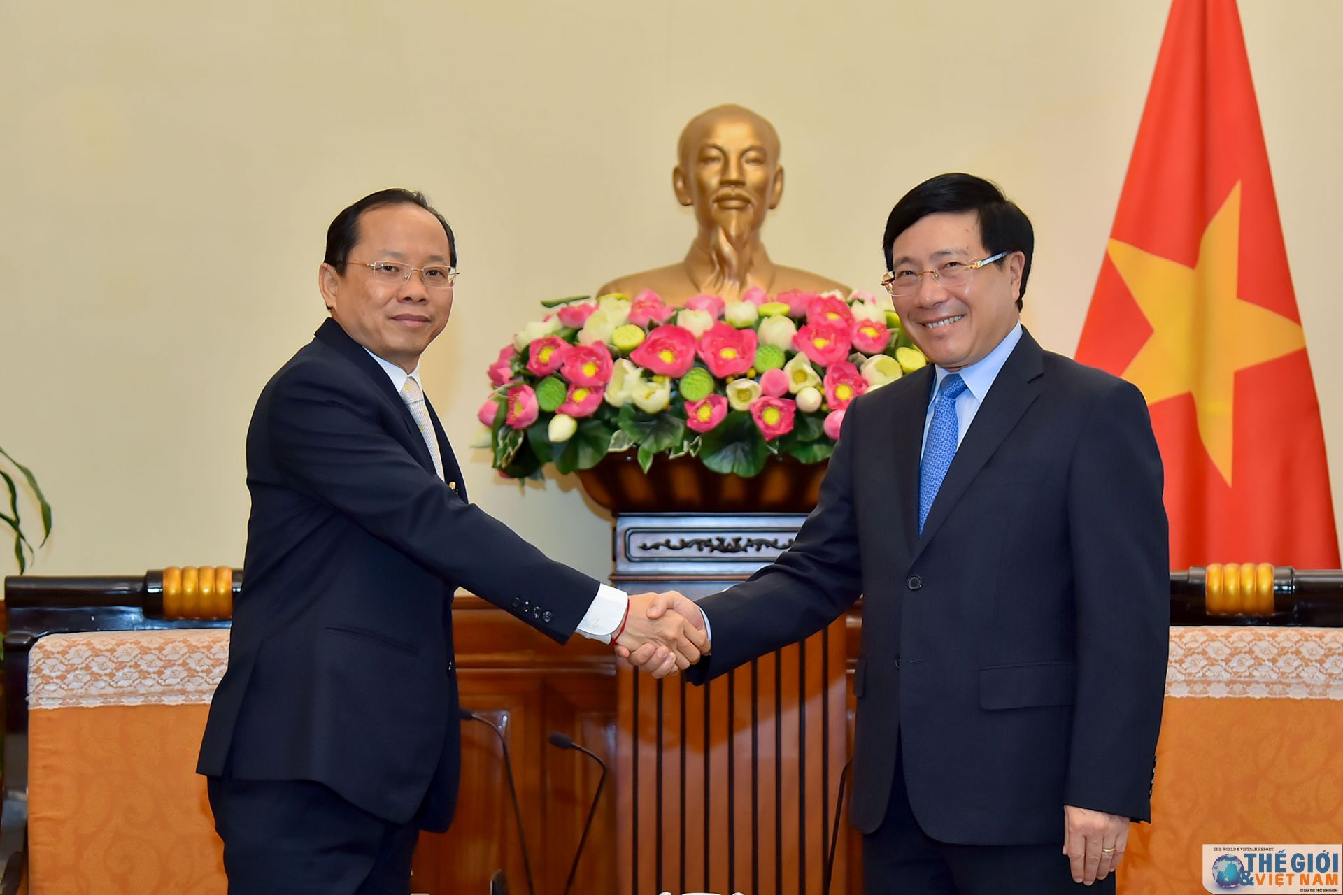Ngày 26/5/2020, Phó Thủ tướng Phạm Bình Minh tiếp Đại sứ Campuchia tại Việt Nam. (Ảnh: Tuấn Anh) ngay 2652020 pho thu tuong pham binh minh tiep dai su campuchia tai viet nam anh tuan anh 3