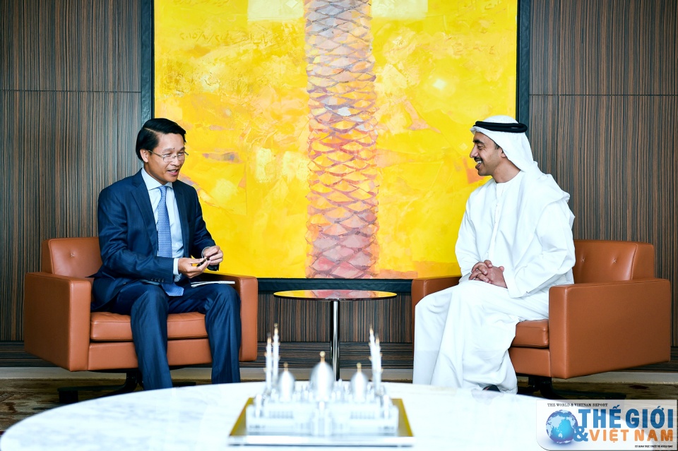 ambassador pham binh dam bids farewell to uaes foreign minister