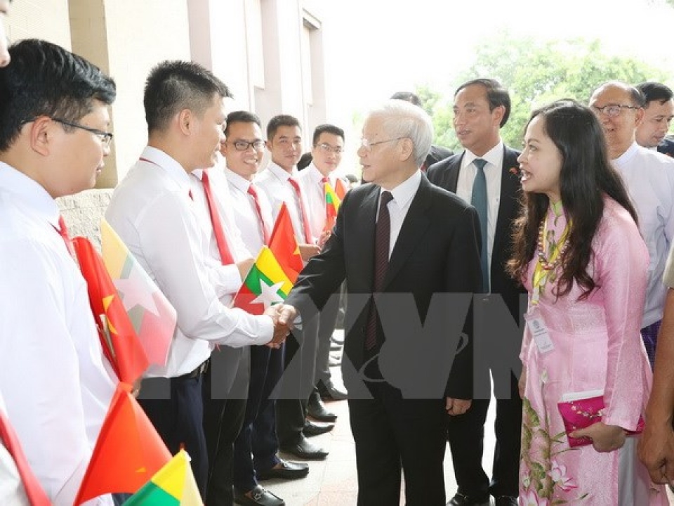 party chief begins state visit to myanmar