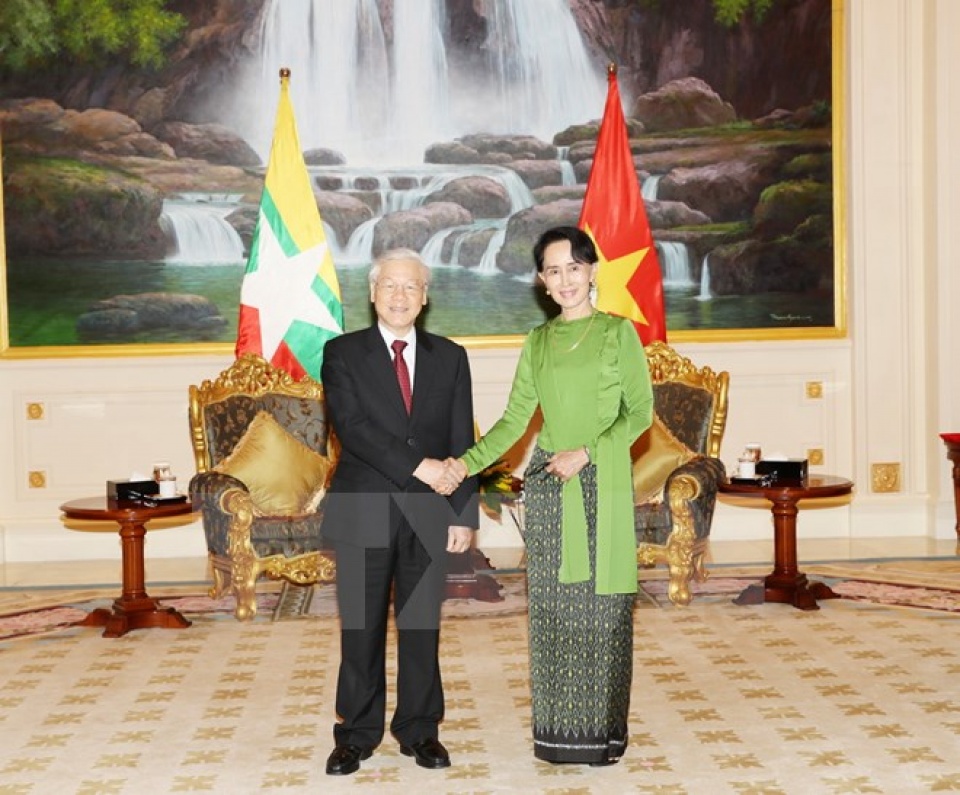 party chief meets with myanmar state counsellor