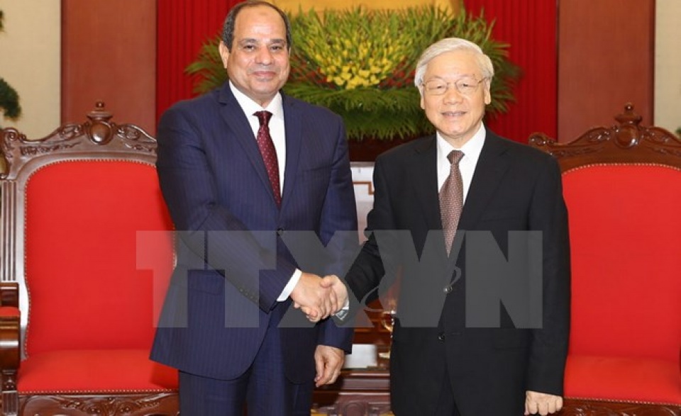 party leader receives egyptian president