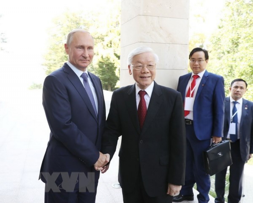 russia an important reliable partner of vietnam party leader